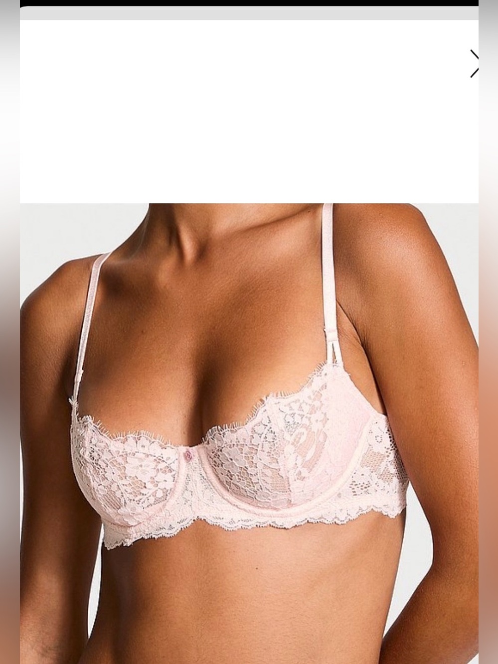 Victorias Secret Balconette Bra 34B Wicked Dream Angels PushUp Unlined Lace Pink